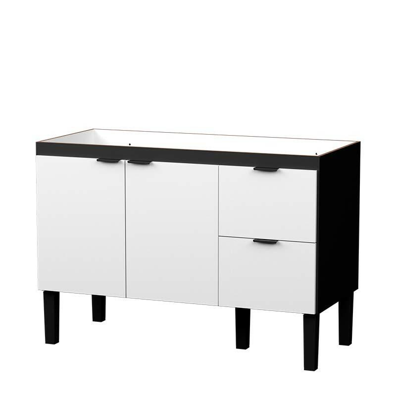 Gabinete Para Pia de Cozinha 120cm Madeira Colibri Cozimax Preto/Branco