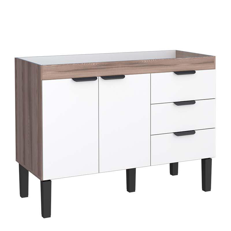 Gabinete Para Pia Cozinha 120cm Flamingo Cozimax Branco/Tamarindo