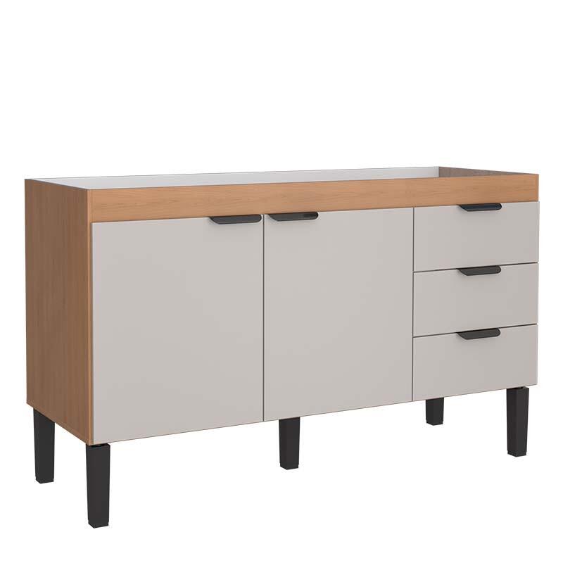 Gabinete Para Pia De Cozinha 150cm Flamingo Cozimax Nude/Jequitiba