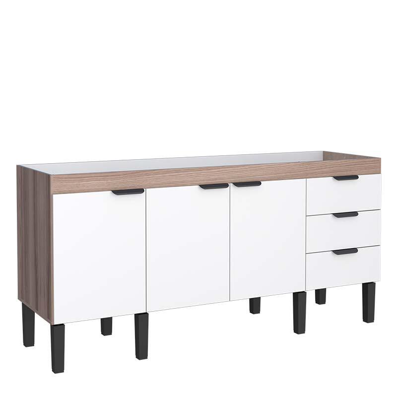 Gabinete De Cozinha Para Pia 180cm Madeira Flamingo Cozimax Branco/Tamarindo Gabinete De Cozinha Para Pia 180cm Madeira Flamingo Cozimax Branco/Tamarindo