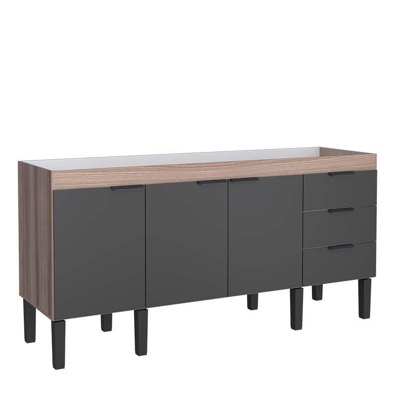 Gabinete De Cozinha Para Pia 180cm Madeira Flamingo Cozimax Preto/Tamarindo Gabinete De Cozinha Para Pia 180cm Madeira Flamingo Cozimax Preto/Tamarindo