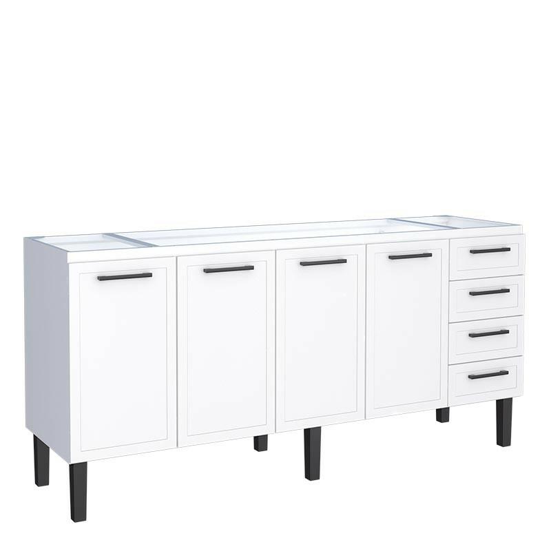Gabinete de Aço Para Pia 200cm 4 Portas Juno/Apolo 4 Gavetas Cozimax Branco