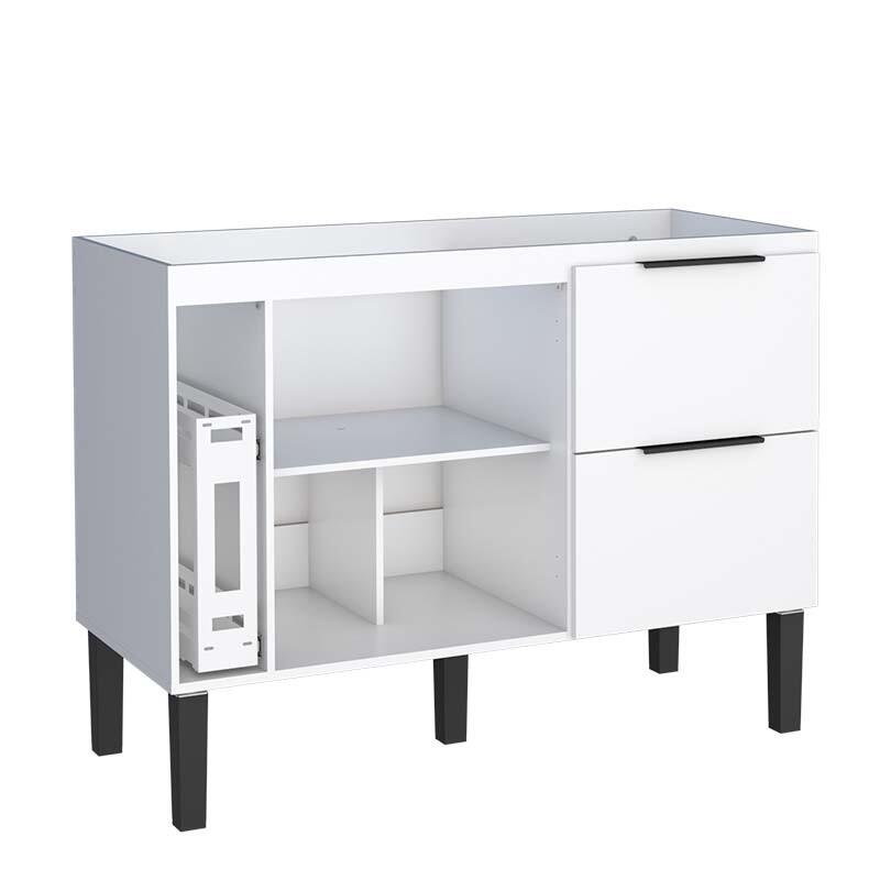 Gabinete De Madeira Para Pia De Cozinha 120cm Cisne Cozimax Branco