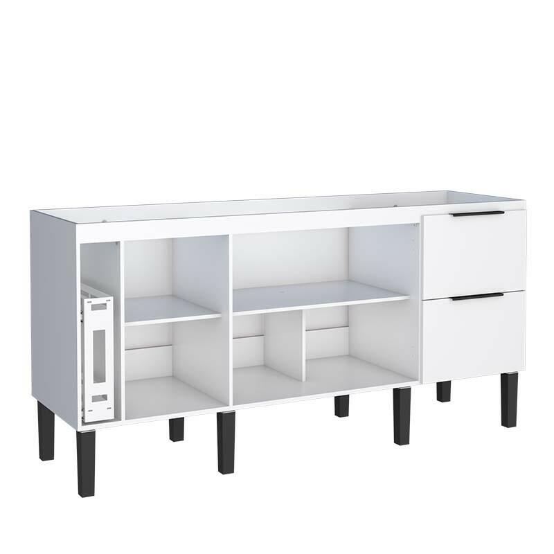 Gabinete De Madeira Para Pia De Cozinha 180cm Cisne Cozimax Branco