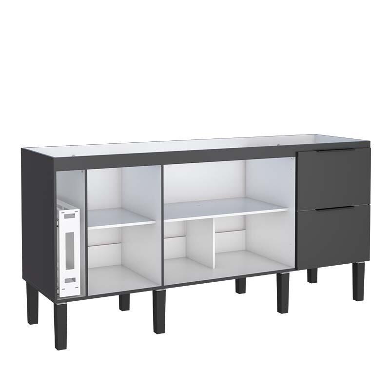 Gabinete De Madeira Para Pia De Cozinha 180cm Cisne Cozimax Preto