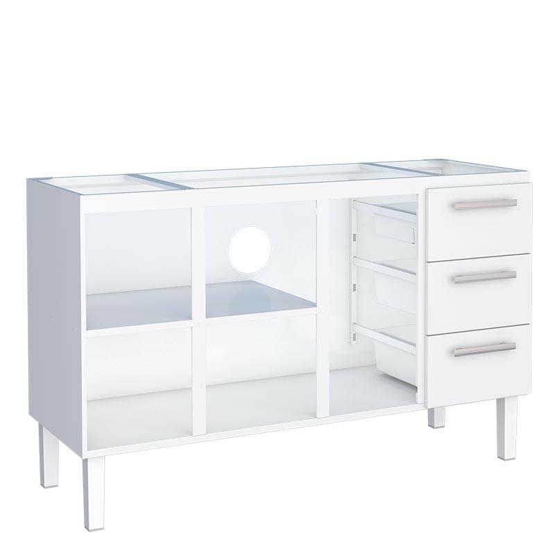 Gabinete de Aço Para Pia de 150cm Vênus 3 Gavetas Cozimax Cozimax Branco