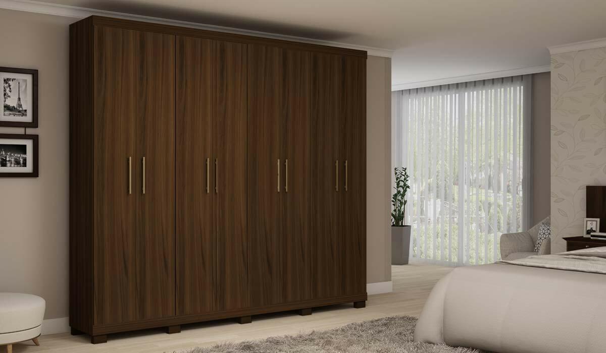 Guarda Roupa Casal 8 Portas Sevilha Gelius Nogueira