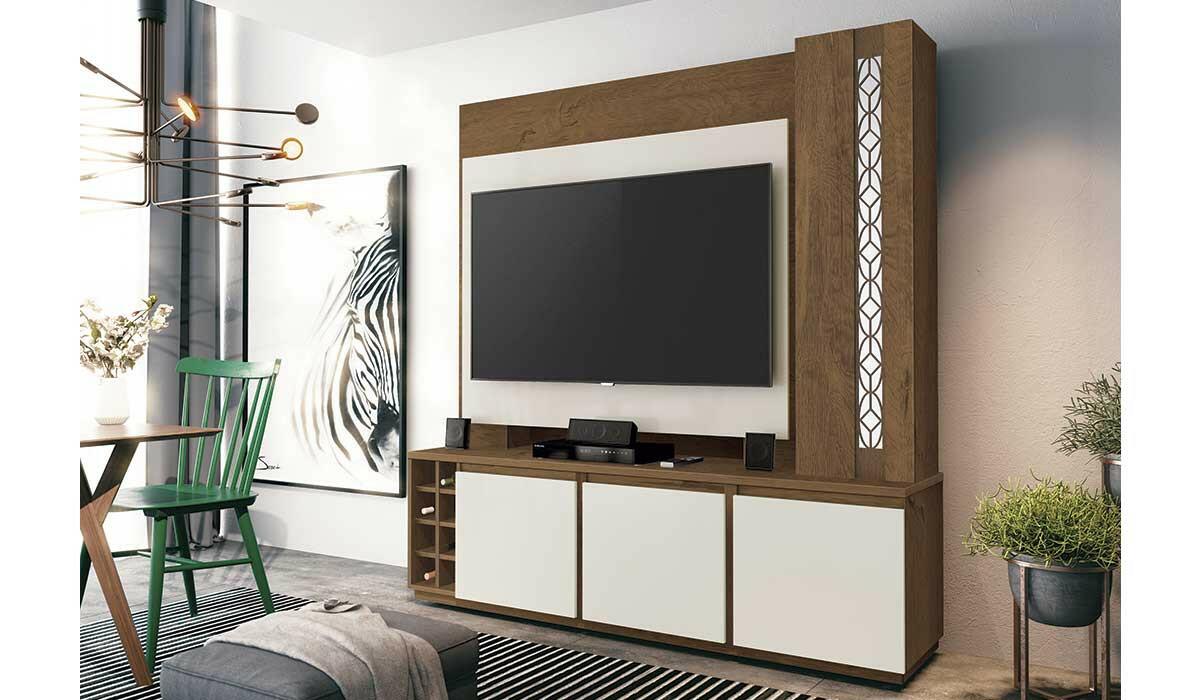 Estante Home Para TV até 55 Capri EDN Naturale/Off White