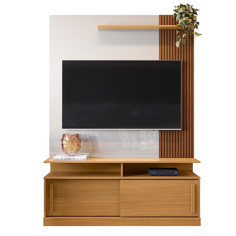Rack Painel Home 136cm Para TV 60 Polegadas Chicago Lukaliam Tauari/Off White 
