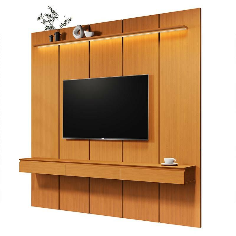 Home Suspenso 225x216cm 3 Gavetas Para TV 85¨ Estone 2.25 EDN Cedro