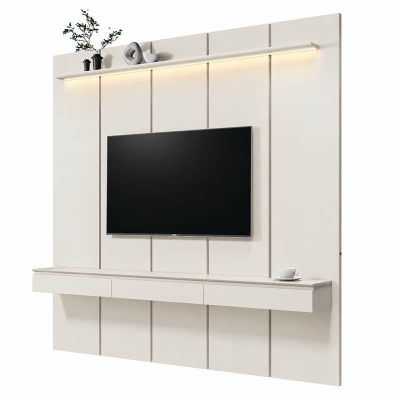 Home Suspenso 225x216cm 3 Gavetas Para TV 85¨ Estone 2.25 EDN Off White