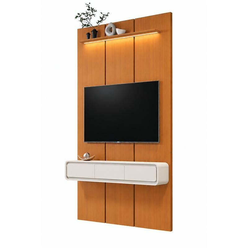 Home Suspenso 135x216cm 2 Gavetas Para TV 50¨ Milano 1.35 EDN Cedro/Off White