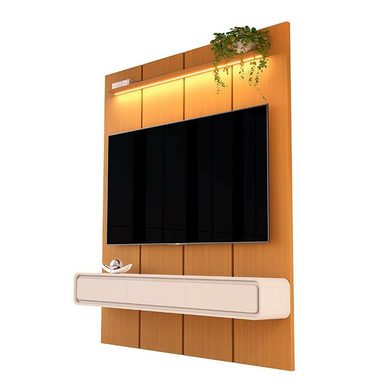 Home Suspenso 180x216cm 3 Gavetas Para TV 75¨ Milano 1.8 EDN Cedro/Off White