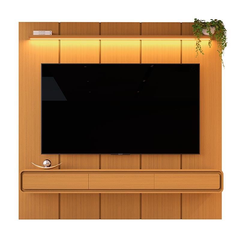 Home Suspenso 225x216cm 3 Gavetas Para TV 85¨ Milano 2.25 EDN Cedro