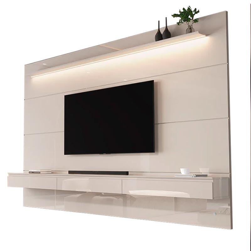 Home Painel Para TV 85¨ Com LED 218cm 3 Gavetas Norton 2.2 EDN Off White