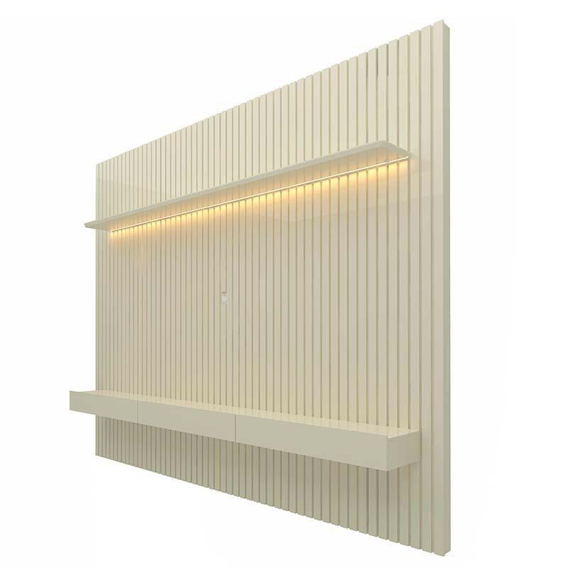 Home Ripado Para TV 85 Polegadas Com LED 230x250 Nobre Gelius Off White