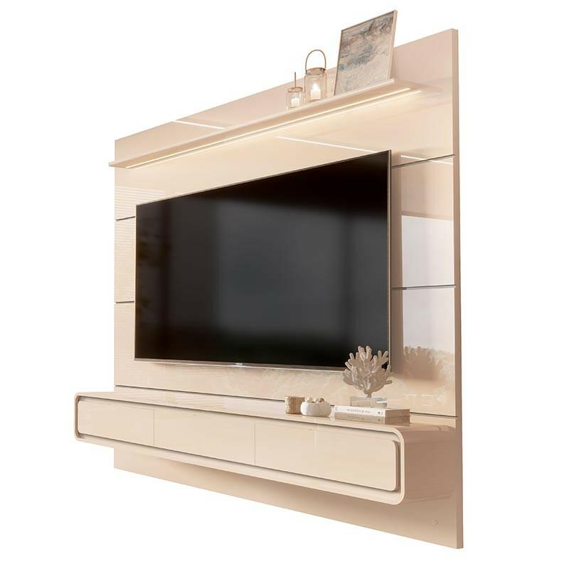 Home Painel Suspenso 180cm Para TV 75¨ Gavetas LED Boaz 1.8 EDN Off White