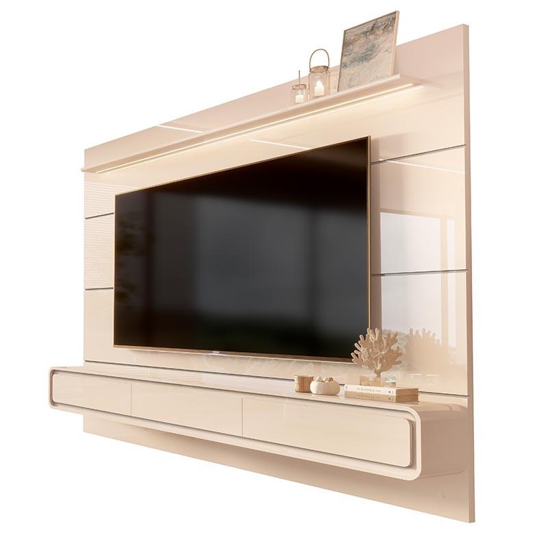 Home Painel Suspenso 218cm Para TV 85¨ Gavetas LED Boaz 2.2 EDN Off White