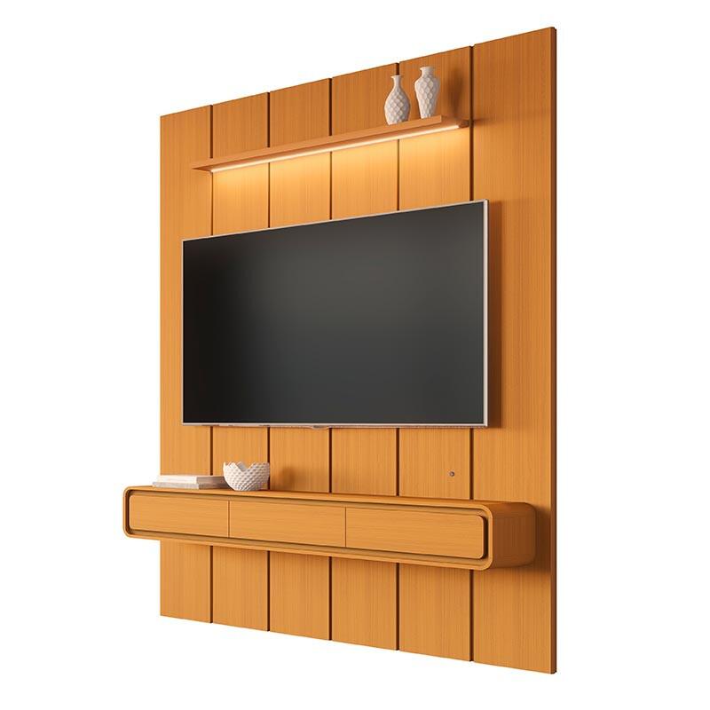 Home Painel Suspenso 180cm Para TV 75¨ Gavetas LED Liv 1.8 EDN Cedro