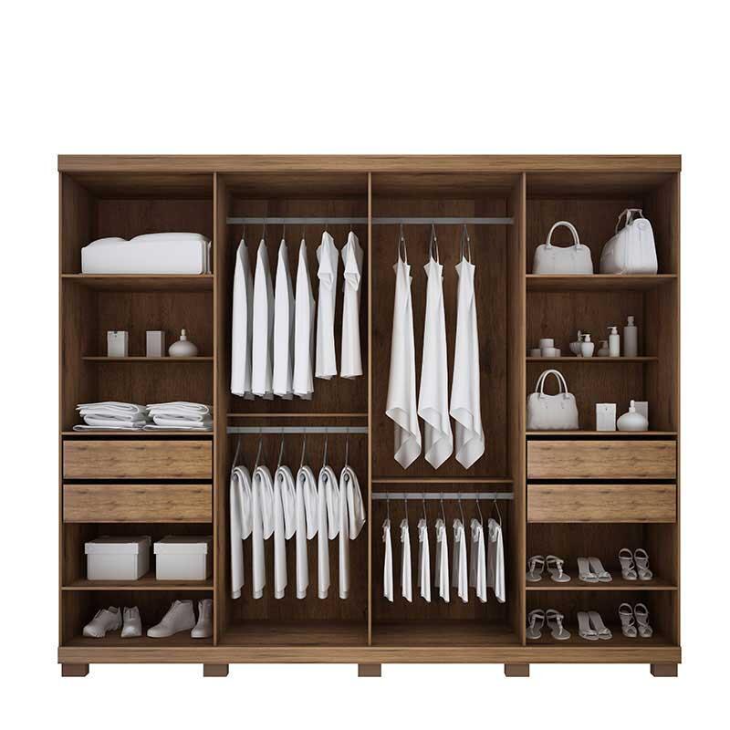 Guarda Roupa Casal 8 Portas Com Espelho Sevilha Gelius Madeirado