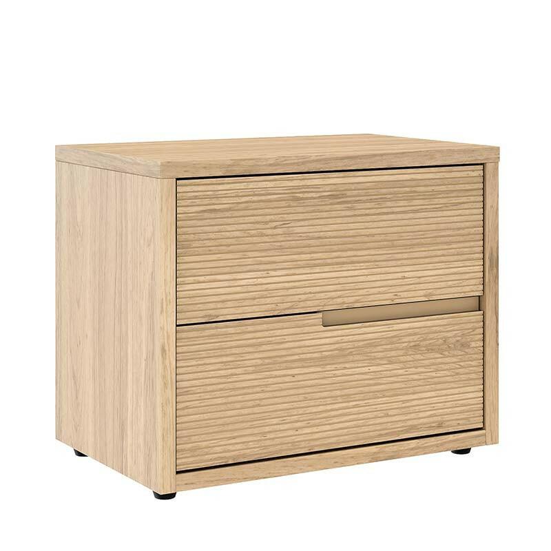 Mesa de Cabeceira 2 Gavetas Cava 100% MDF Concept Robel Hanover Frisado