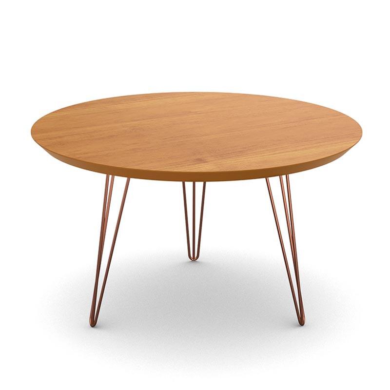 Mesa de Centro Redonda Pés de Ferro 67 x 67 x 38 Evolution Patrimar Cinamomo