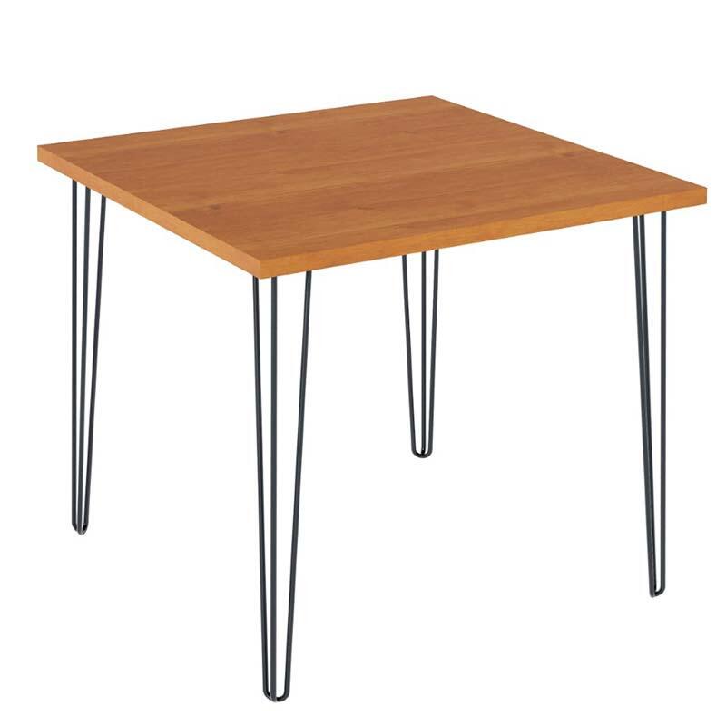 Mesa de Jantar Quadrada 90x90 Pés Ferro Wood EAX Móveis Naturale