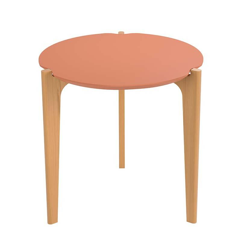 Mesa Lateral MDF Usinado Florida 60cm Lukaliam Luanda/Freijo