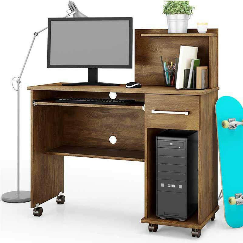 Mesa Para Computador Pequena Office Studio Lukaliam Canela