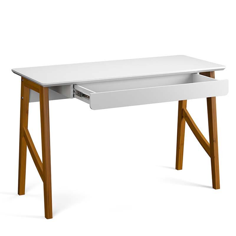 Escrivaninha com Gaveta Home Office 125cm Taurus Patrimar Branco