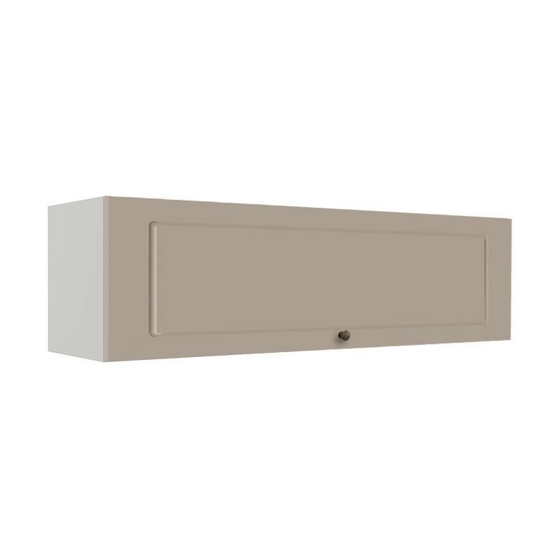 Módulo Armário Aéreo 120cm 1 Porta Basculante 100% MDF Cozinha Provence Robel Branco/Fendi Matte