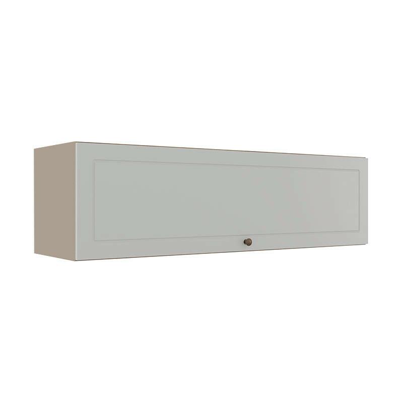 Módulo Armário Aéreo 120cm 1 Porta Basculante 100% MDF Cozinha Provence Robel Fendi/Branco Matte