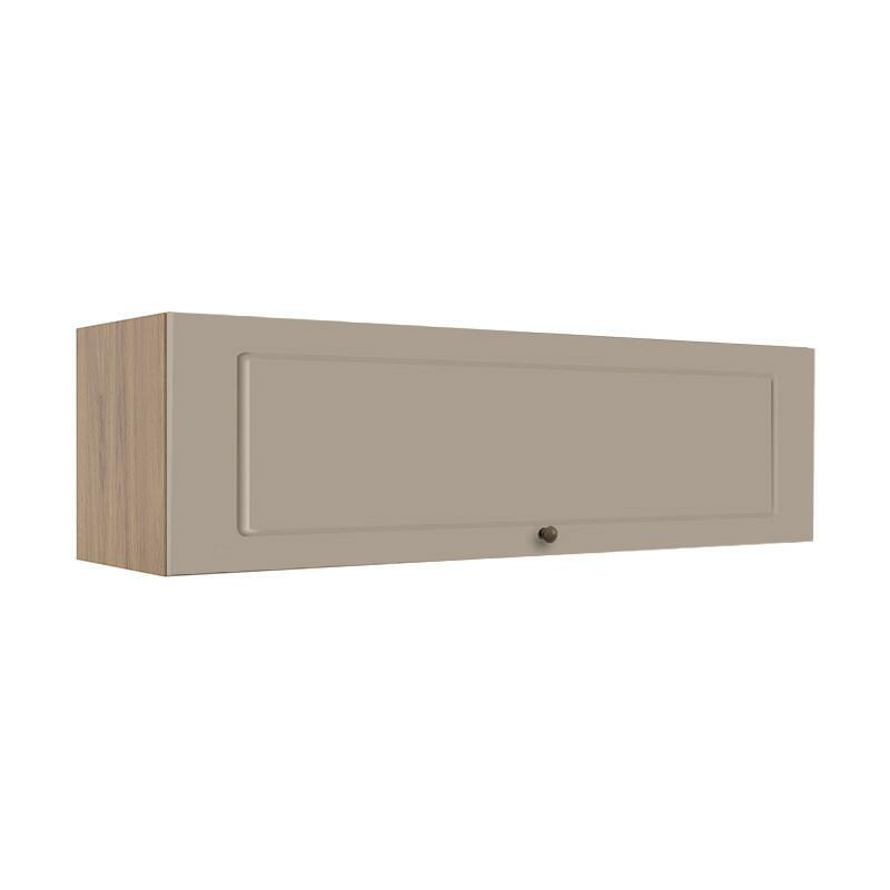 Módulo Armário Aéreo 120cm 1 Porta Basculante 100% MDF Cozinha Provence Robel Hanover/Fendi Matte
