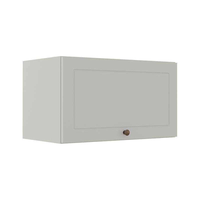 Módulo Armário Aéreo 60cm 1 Porta Basculante 100% MDF Cozinha Provence Robel Branco/Branco Matte
