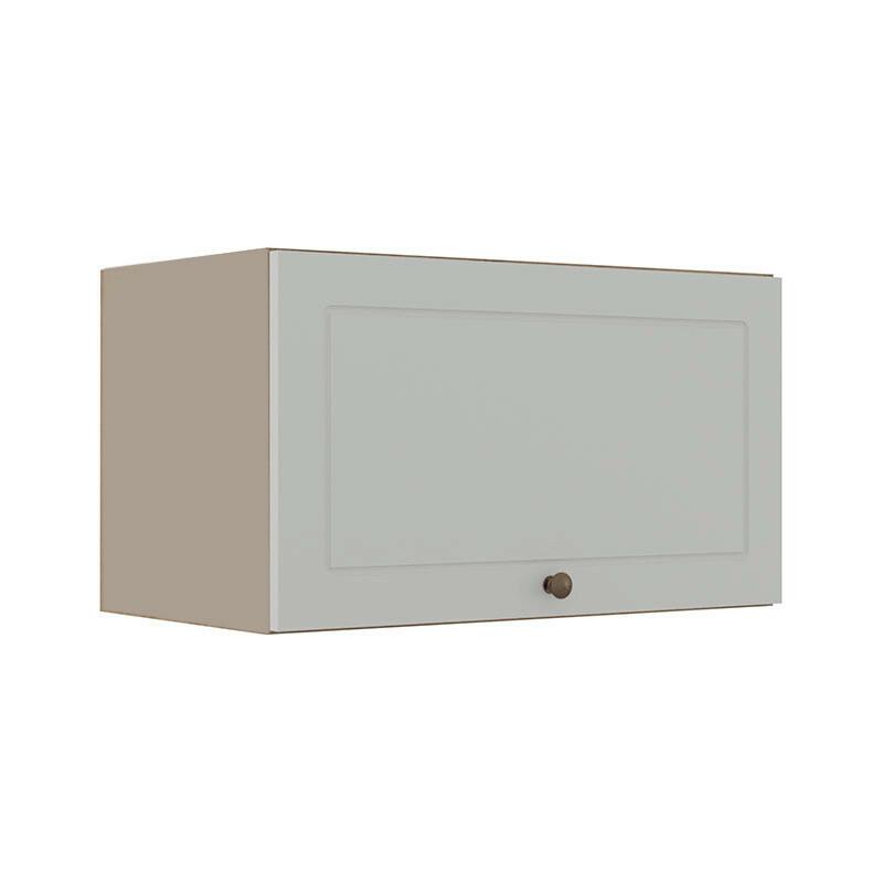 Módulo Armário Aéreo 60cm 1 Porta Basculante 100% MDF Cozinha Provence Robel Fendi/Branco Matte