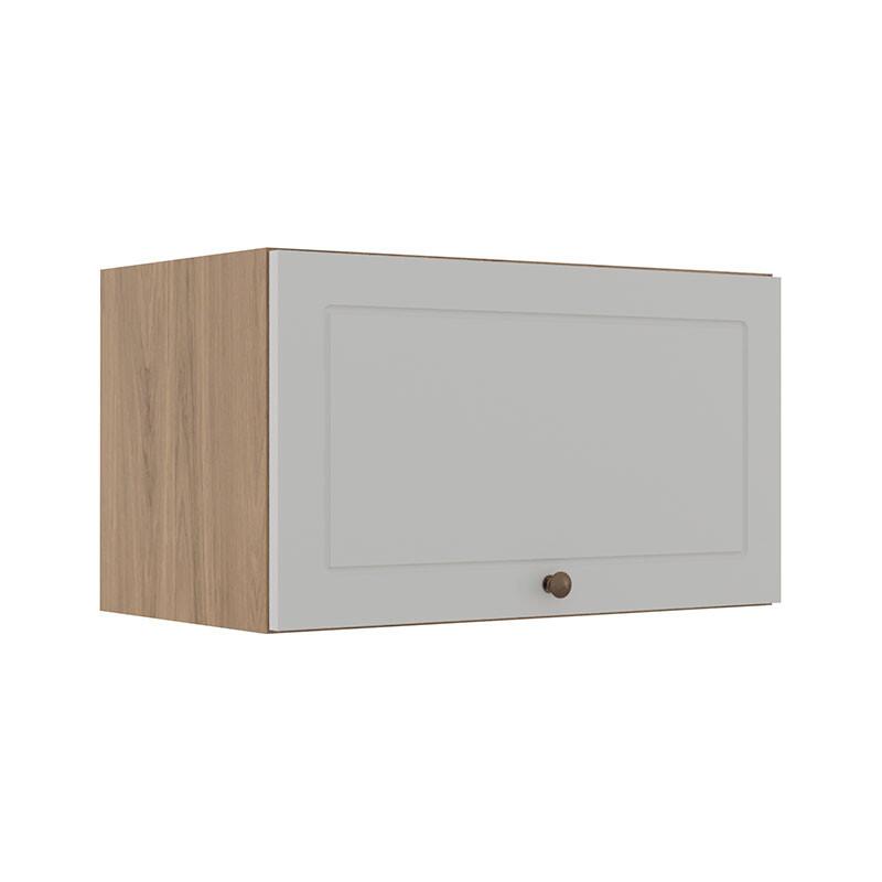 Módulo Armário Aéreo 60cm 1 Porta Basculante 100% MDF Cozinha Provence Robel Hanover/Branco Matte
