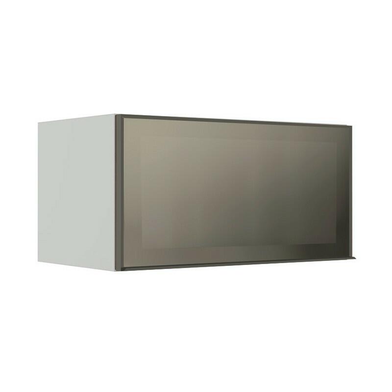 Módulo Armário Aéreo 70cm 1 Porta Basculante Vidro Reflecta Cozinha Modulada Robel Branco