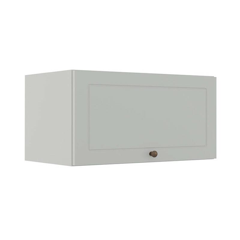 Módulo Armário Aéreo 70cm 1 Porta Basculante 100% MDF Cozinha Provence Robel Branco/Branco Matte