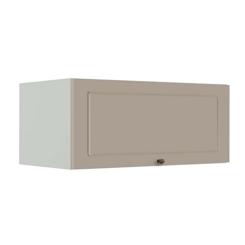 Módulo Armário Aéreo 80cm 1 Porta Basculante 100% MDF Cozinha Provence Robel Branco/Fendi Matte