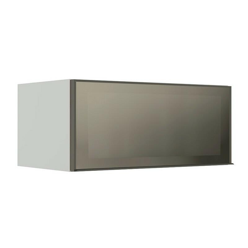Módulo Armário Aéreo 80cm 1 Porta Basculante Vidro Reflecta Cozinha Modulada Robel Branco