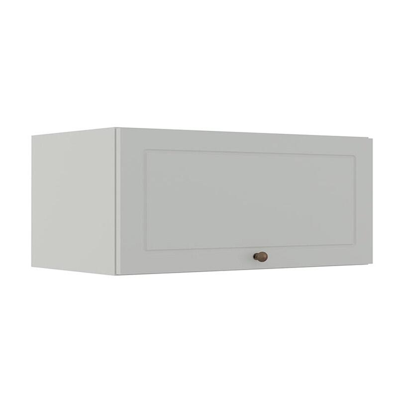 Módulo Armário Aéreo 80cm 1 Porta Basculante 100% MDF Cozinha Provence Robel Branco/Branco Matte