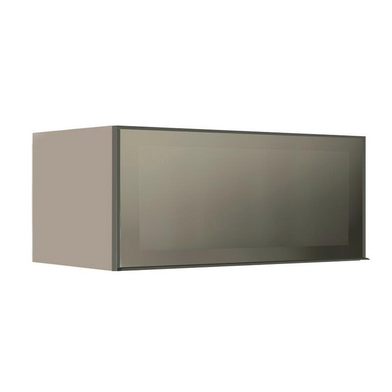 Módulo Armário Aéreo 80cm 1 Porta Basculante Vidro Reflecta Cozinha Modulada Robel Fendi