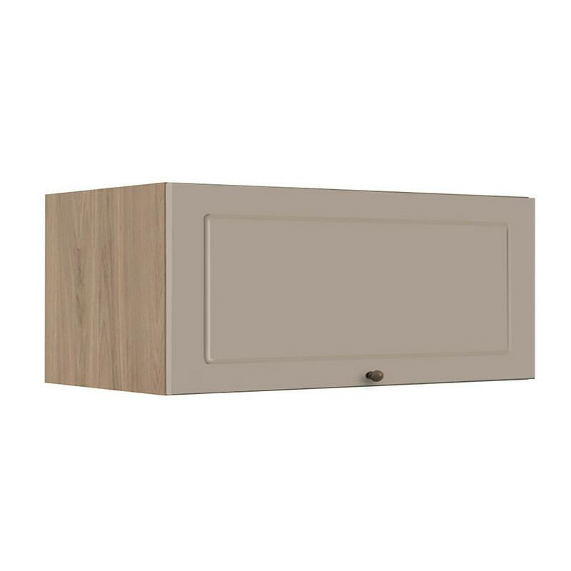 Módulo Armário Aéreo 80cm 1 Porta Basculante 100% MDF Cozinha Provence Robel Hanover/Fendi Matte