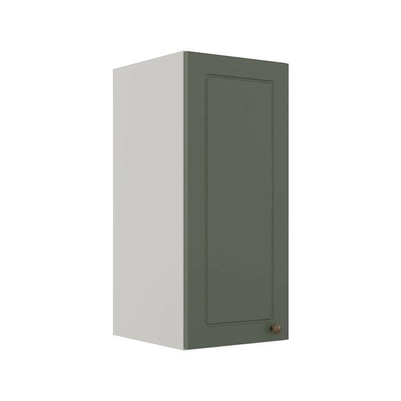 Módulo Armário Aéreo 68x30x34cm 1 Porta 100% MDF Cozinha Modulada Provence Robel Branco/Sálvia Matte