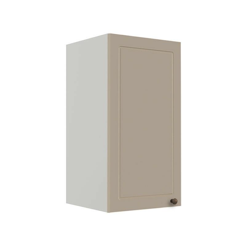 Módulo Armário Aéreo 68x35x34cm 1 Porta 100% MDF Cozinha Modulada Provence Robel Branco/Fendi Matte