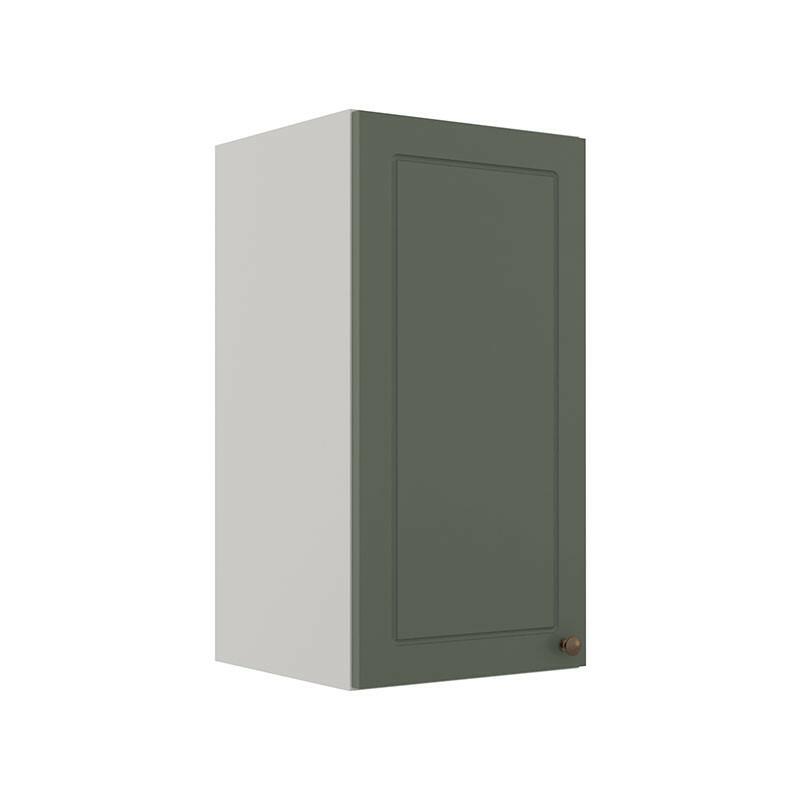 Módulo Armário Aéreo 68x35x34cm 1 Porta 100% MDF Cozinha Modulada Provence Robel Branco/Salvia Matte