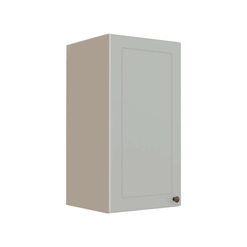 Módulo Armário Aéreo 68x35x34cm 1 Porta 100% MDF Cozinha Modulada Provence Robel Fendi/Branco Matte