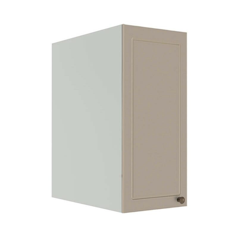 Módulo Armário Aéreo 68x35x56cm 1 Porta 100% MDF Cozinha Modulada Provence Robel Branco/Fendi Matte