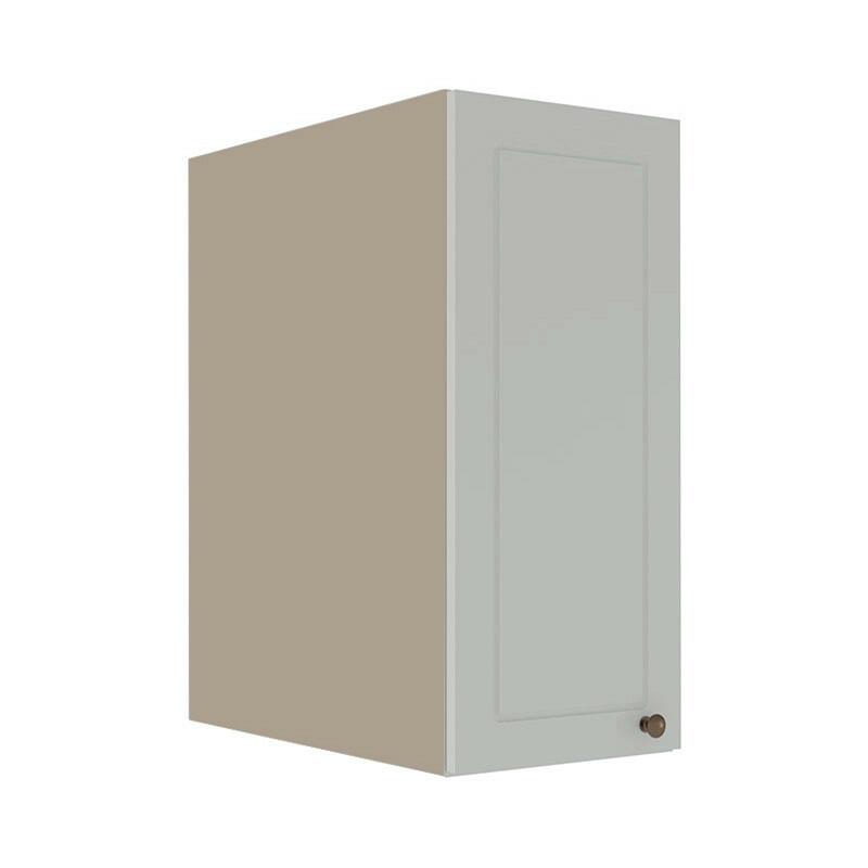 Módulo Armário Aéreo 68x35x56cm 1 Porta 100% MDF Cozinha Modulada Provence Robel Fendi/Branco Matte