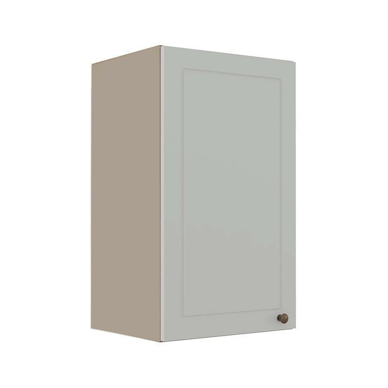 Módulo Armário Aéreo 68x40x34cm 1 Porta 100% MDF Cozinha Modulada Provence Robel Fendi/Branco Matte